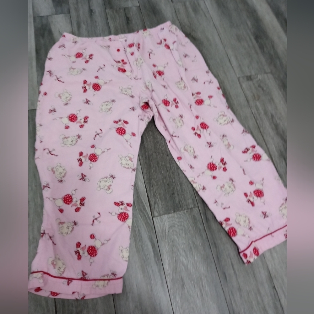 Cacique Women's Pink Stretch waist "SHEEP" Fleece cotton pajama bottoms 22/24